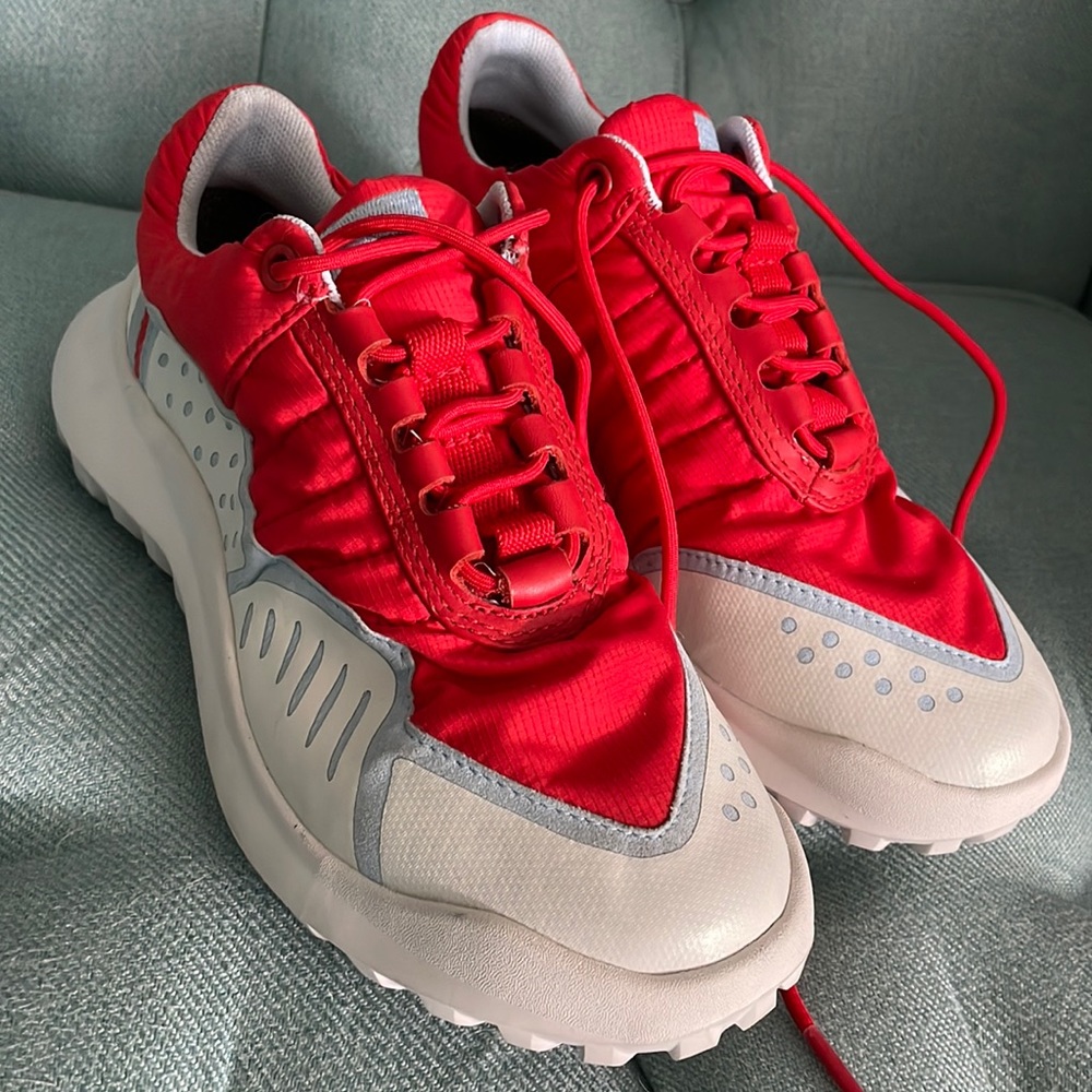Camper Vibrant Red and White Sneakers only the price sticker I have remove
